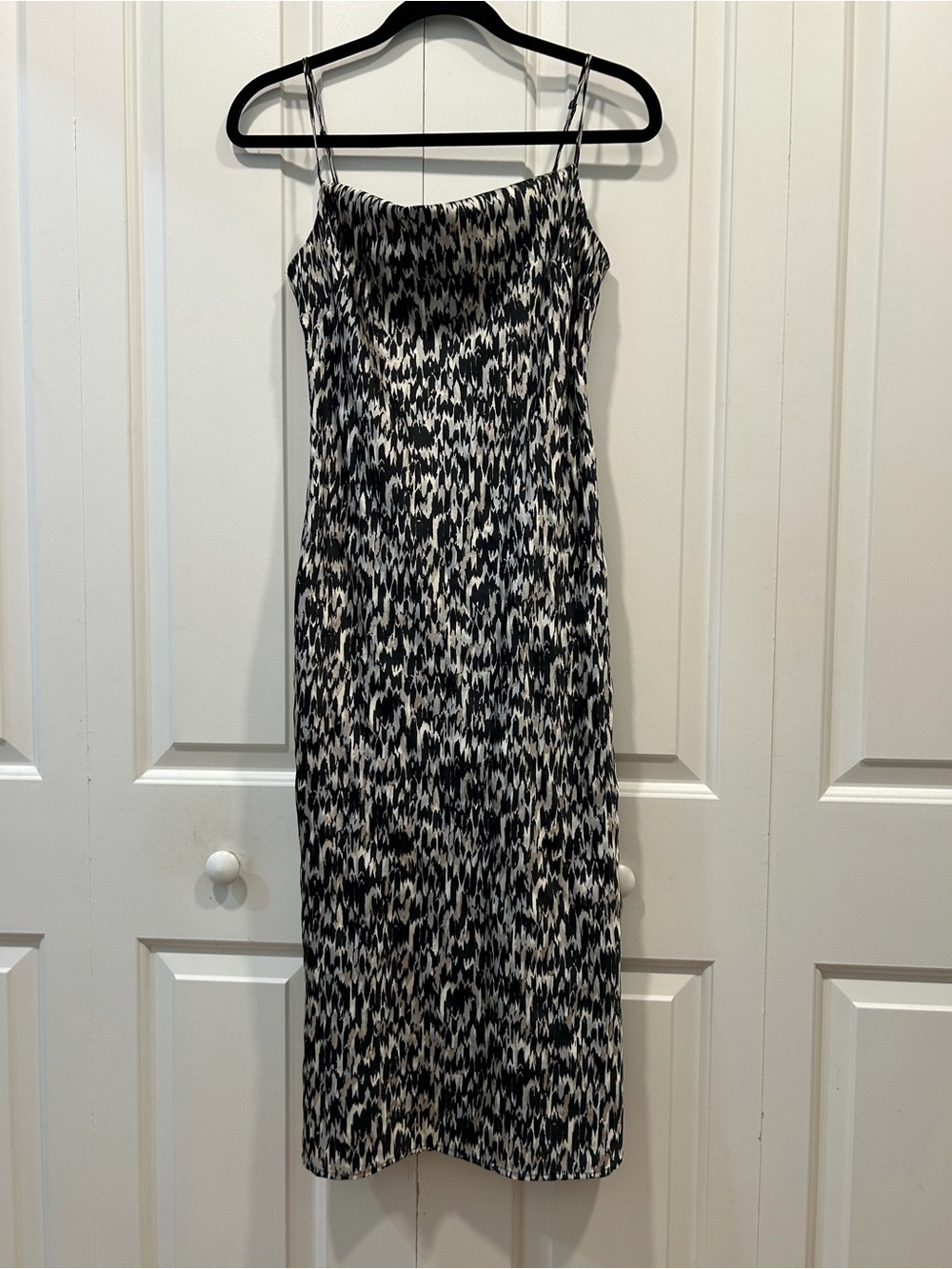 Express Leopard Print Satin Cowl Neck Midi Slip Dress Small Y2K Inspired